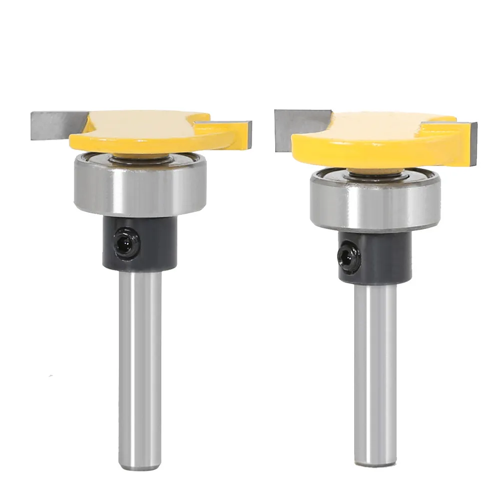 Bearing‑Guided T‑Slot Router Bit – 6mm & 1/4″ Shank Options, Grooving, Rabbeting & Slotting Cutter for Trim Routers